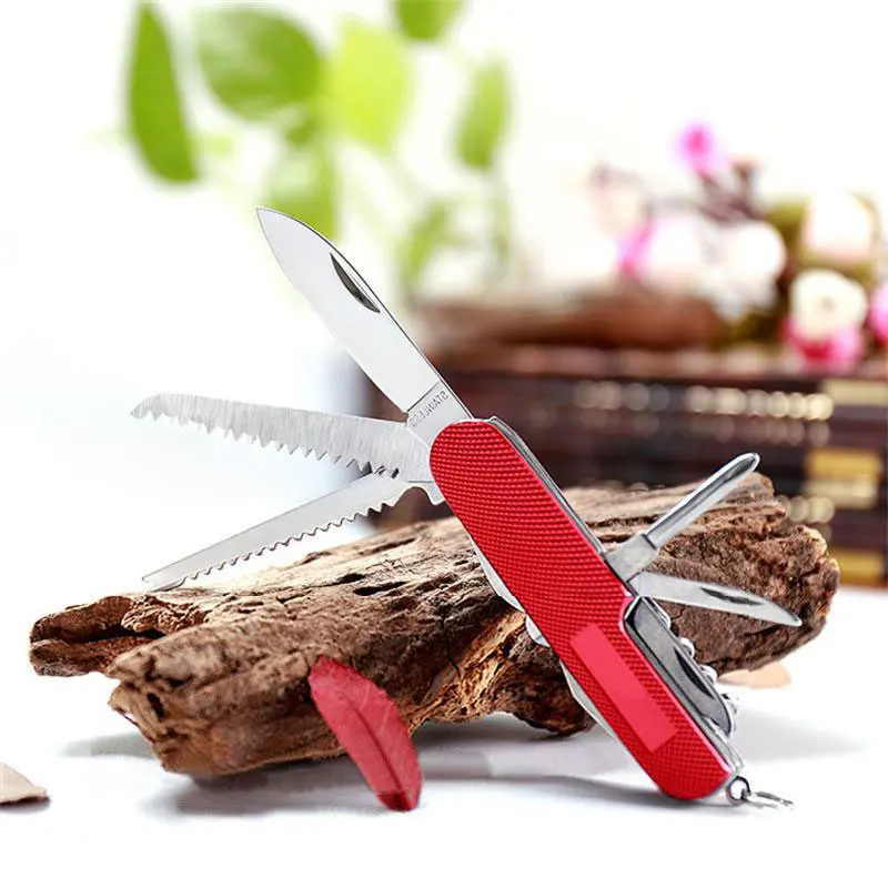 

11 in 1 Stainless Steel Folding Swiss Knife For Camping Outdoor Survival Tool Set Multifunction Durable Portable Pocket Compact