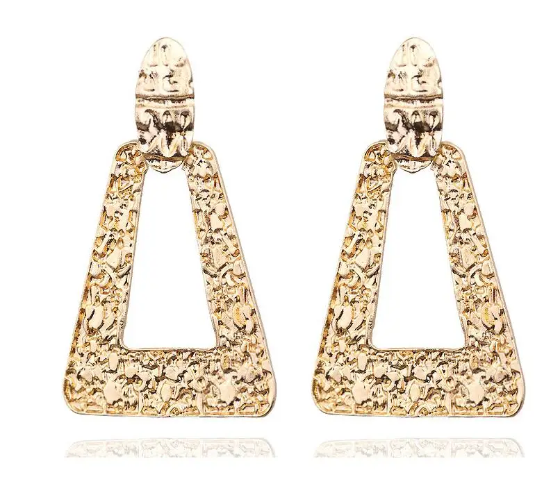 KMVEXO, большие Винтажные серьги для женщин, золотые, серебряные, черные, геометрические массивные серьги, металлические серьги, висячие, модные ювелирные изделия - Окраска металла: Style 4 Gold