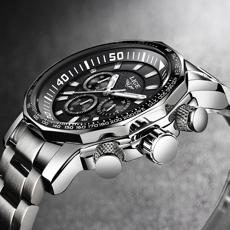 

2018 LIGE Mens Watches Top Brand Luxury Fashion Quartz Clock Men's All Steel Waterproof Sport Military Watch Relogio Masculino
