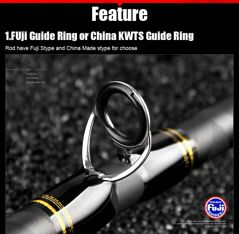 RoseWood 2 Sections High Carbon Super Power H XH Action 2.1m 2.4m Casting Rod Lure Fishing Pole With FUJI Type  (4)