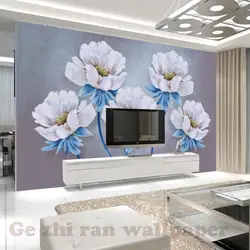 На заказ художественные фрески 3D стереоскопический Subshrubby пион цветок обои рулон для гостиной настенные покрытия Декор