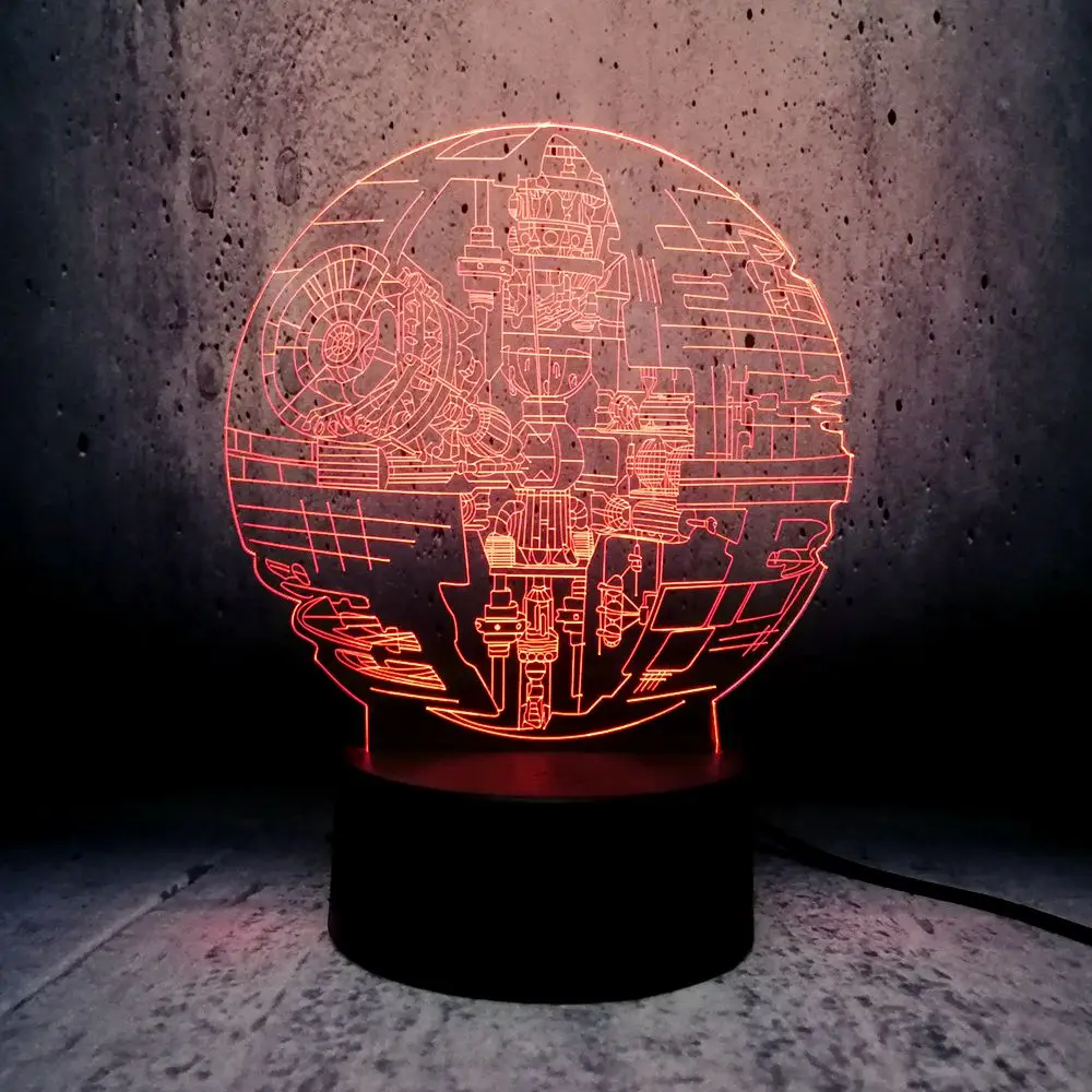 Отличное поступление Звездных Войн Звезда смерти 3D светодиодный светильник, ночник многоцветная лампочка Рождественский декоративный подарок RC игрушки детские подарки