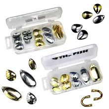 Spinner Blades Fishing Spoons Easy Spin Spinner Folded Clevises Blades Spinner Spoons Tackle DIY Fishing Lures Accessories