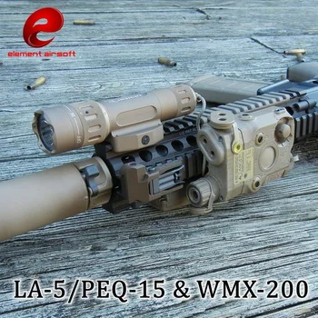 

Airsoft LED light Tactical kit includes LA-5/PEQ-15 & WMX200 Flashlight &Double Remote Control Fits For 20mm Rail