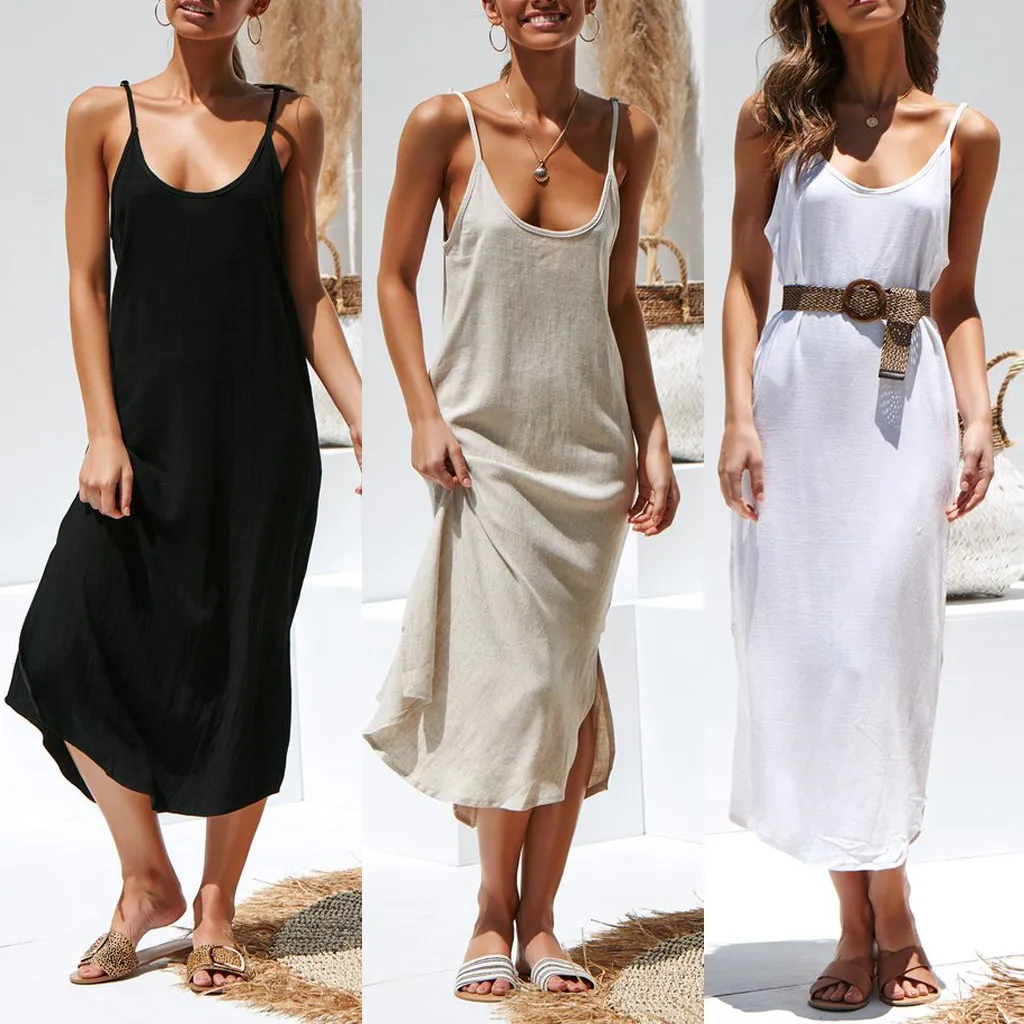 JAYCOSIN Модные Вечерние Платья женские с v образным вырезом Boho Твердые пляжные