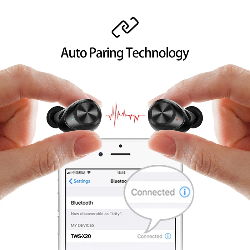 Tws mini bluetooth настоящие беспроводные наушники 3D стерео бас Беспроводные наушники с зарядным устройством шумоподавление игровая гарнитура