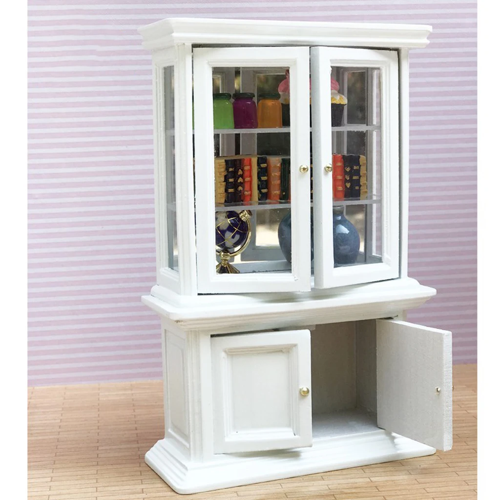 Кукольный домик мебель 1:12 весы, многофункциональный деревянный шкаф буфет книжный шкаф для кукол дом игрушечная мебель