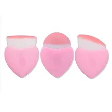 2017 New Design 3 Pcs Heart Shaped Cosmetic Brush Powder Mermaid Makeup Brushes Set Pink Foundation Contour Make Up Tools Kit