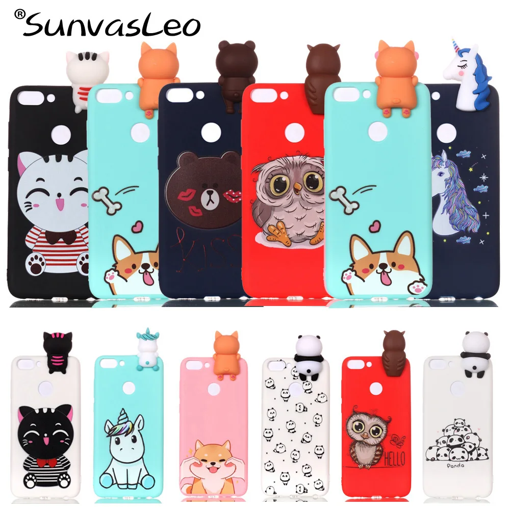 

For Huawei Honor 9 Lite 5.65" Case 3D Soft Silicone Cover Cartoon Phone Cover Shell Skin Cases Shell Fundas Coque