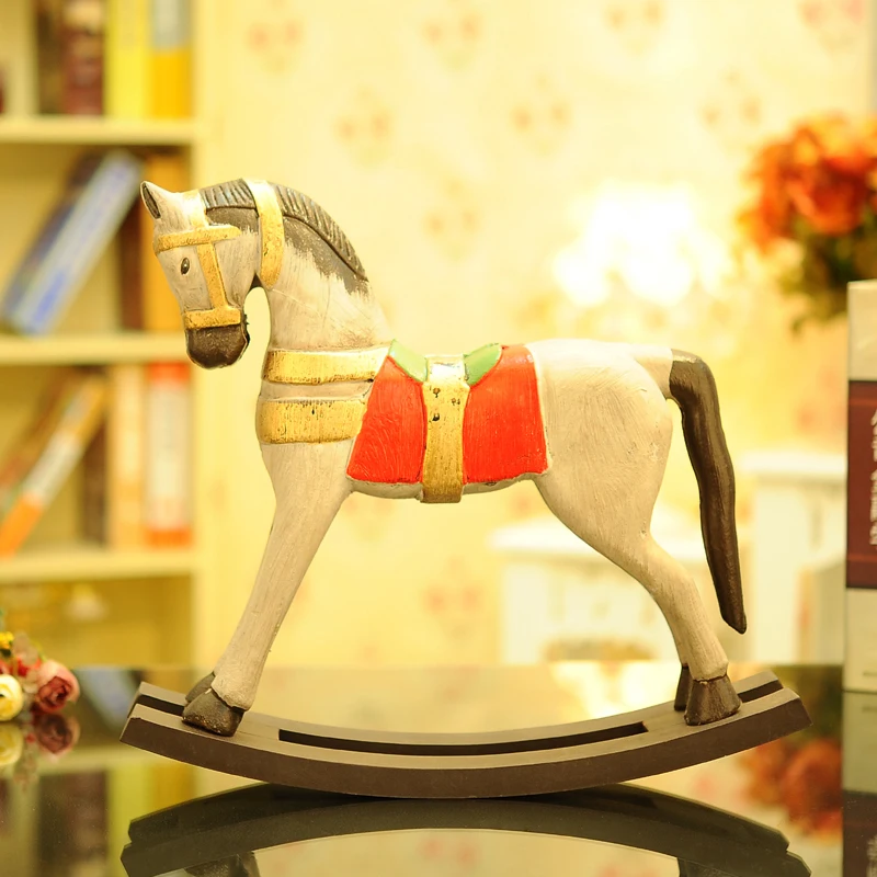 Домашний интерьер комнаты украшения искусство ремесла Обои для рабочего стола ретро лошадь скандинавские качалки лошадь Шкаф Дети Рождественский подарок