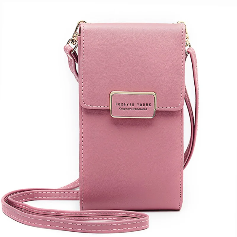 متعددة الوظائف حقيبة كتف صغيرة للنساء مع بطاقة جيب للهاتف الخليوي بو الجلود السيدات Crossbody محفظة الإناث حقيبة ساع