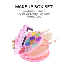 Набор палитры макияжа коробка Профессиональная Красота Набор 21 Цвета Блеск матовые тени для век губная помада пудра для жирной кожи Румяна Косметика