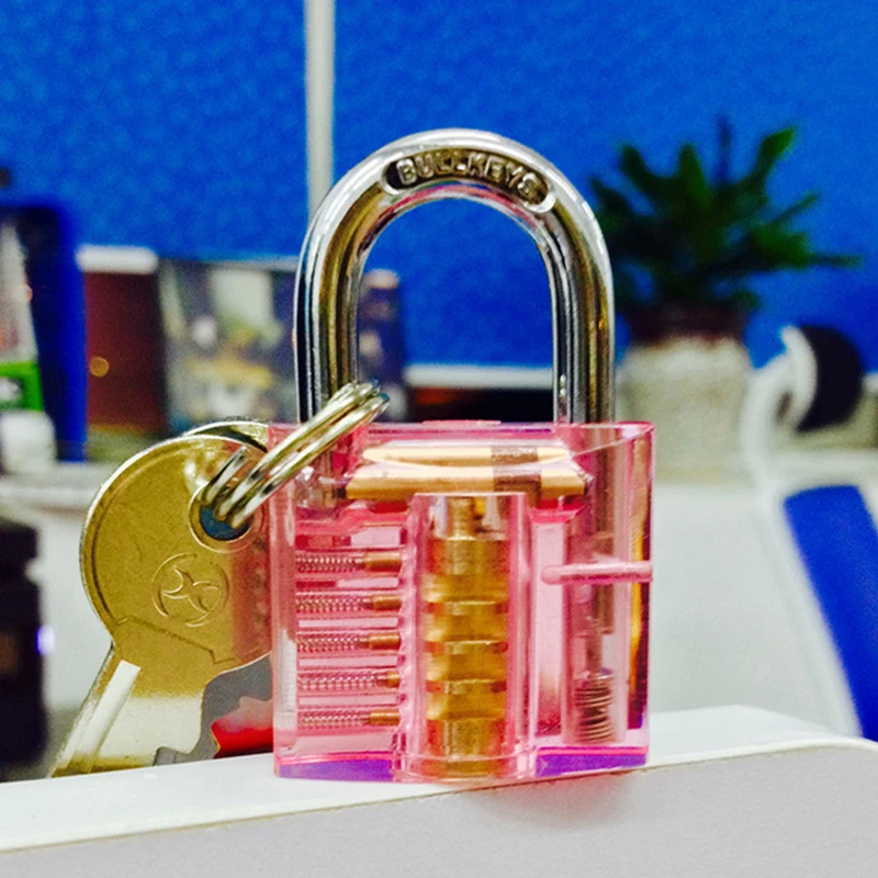 Pink Красочный красивый современный стиль прозрачный видимый pick Cutaway мини-практика вид висячий замок обучение мастерство для слесаря - Цвет: Pink