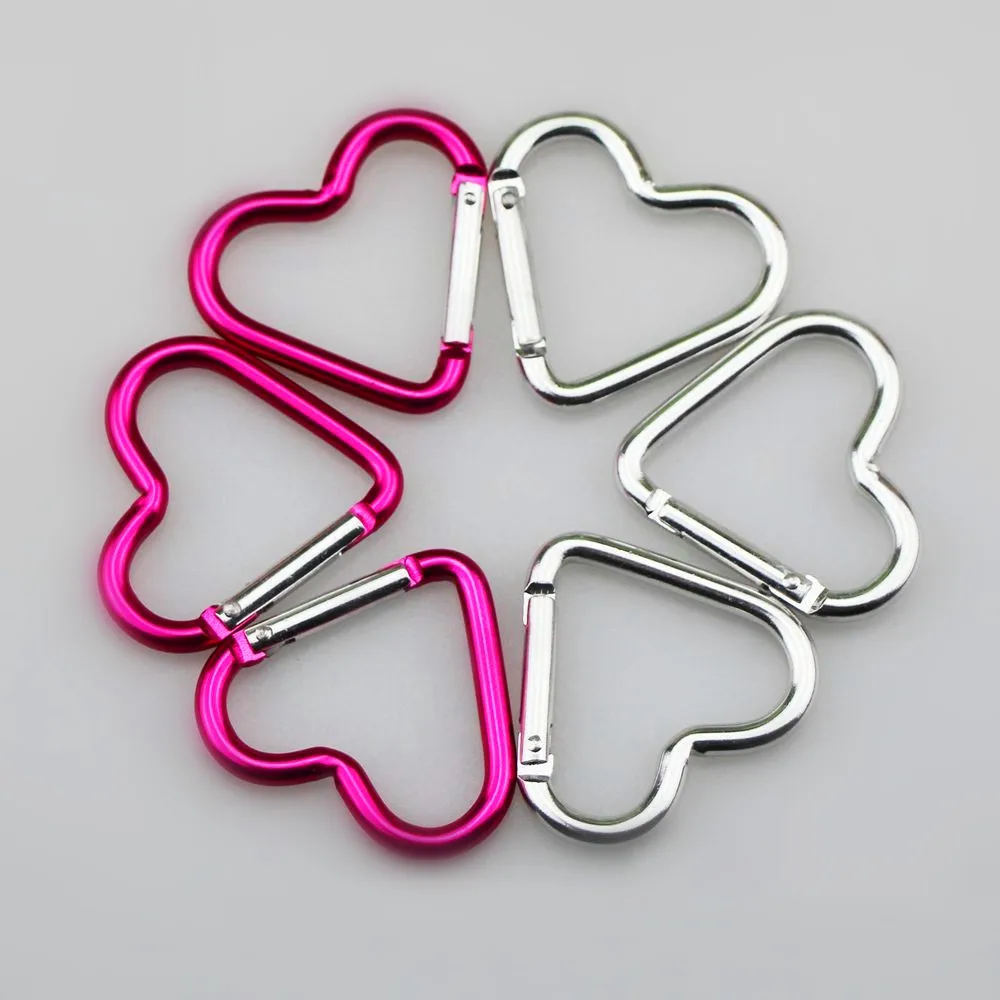 

5 PC/Lot Aluminum Alloy Heart Shaped Outdoor Survival Carabiner Hook Buckle Hanging Padlock For Camping Mosqueton AA02-5P