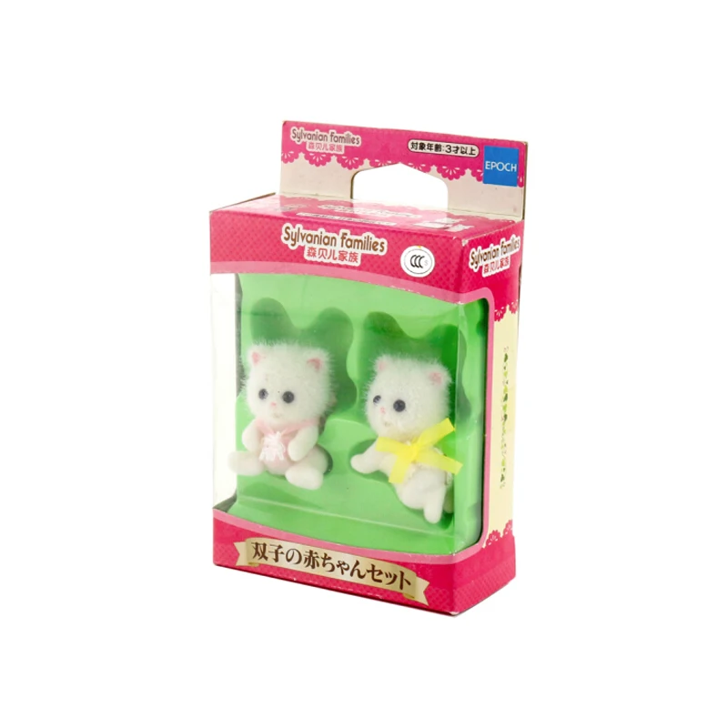 Sylvanian Families, кукольный домик, пушистая кукла, аксессуары, Шелковый Кот, близнецы, с бутылкой, подарок для девочки, новинка#32338