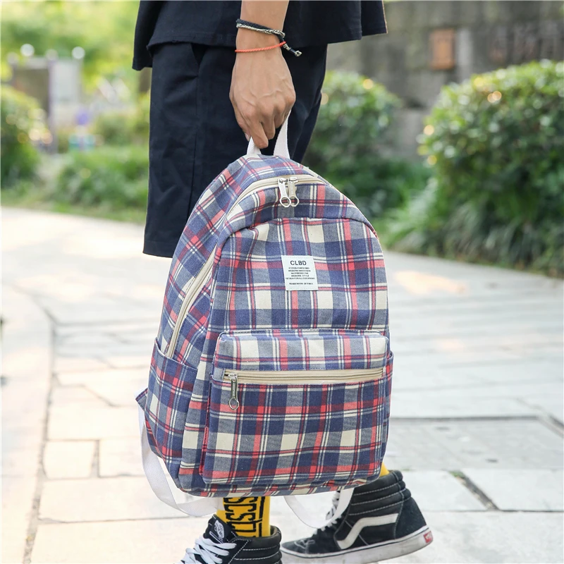 De moda a cuadros para Mujer, mochila de la escuela bolsas de lona de alta calidad Mochilas para chicas adolescentes de gran capacidad Mochilas Hombres Mujer De moda a cuadros para Mujer, mochila de la escuela bolsas de lona de alta calidad Mochilas para chicas adolescentes de gran capacidad Mochilas Hombres Mujer