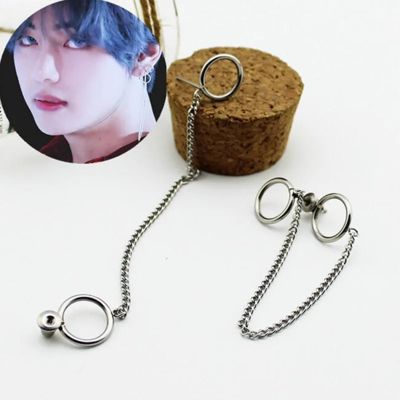 

1pcs KPOP Bangtan Boys Album Tassel Stud Earrings Korean Jewelry Accessories For Men And Women Earring