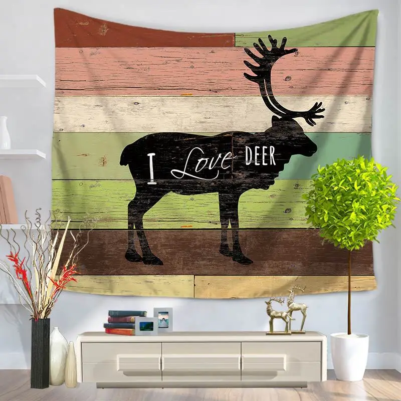RUBIHOME Hanging Wall Tapestry 3D Design Animal Deer Bear Wolve Home Decor Beach Towel Throw Rug Blanket Camping Tent Travel Pad | Дом и сад