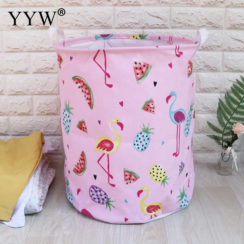 Foldable Laundry Basket Large Canvas Storage Basket Barrel Cartoon Kids Toys Organizer Storage Barrel Container Home Supplies