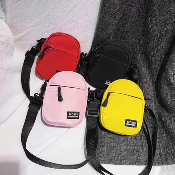 

Unisex Mini Shoulder Bags Nylon Casual Street Soft Phone Mini Purse Zipper Purses and Handbags 2019 New Crossbody Messenger Bags