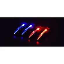 2 Pcs Bike Bicycle Handlebar Grips Light Led Bicycle Turn Signal Warning Lamp Safe Cycling Mountain Bike Bicycle Lights Red/Blue