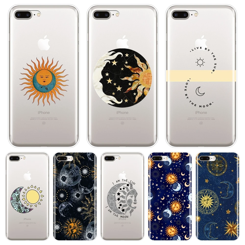 

TPU For iPhone 5 5C 5S SE 4 4S Case Silicone Soft Space Moon Sun Star Cool Cartoon Back Cover For Apple iPhone 4 5 S Phone Case