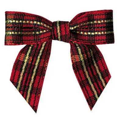 600pcs Red and Gold font b Tartan b font Plaid Pretied Bows Christmas Ribbon