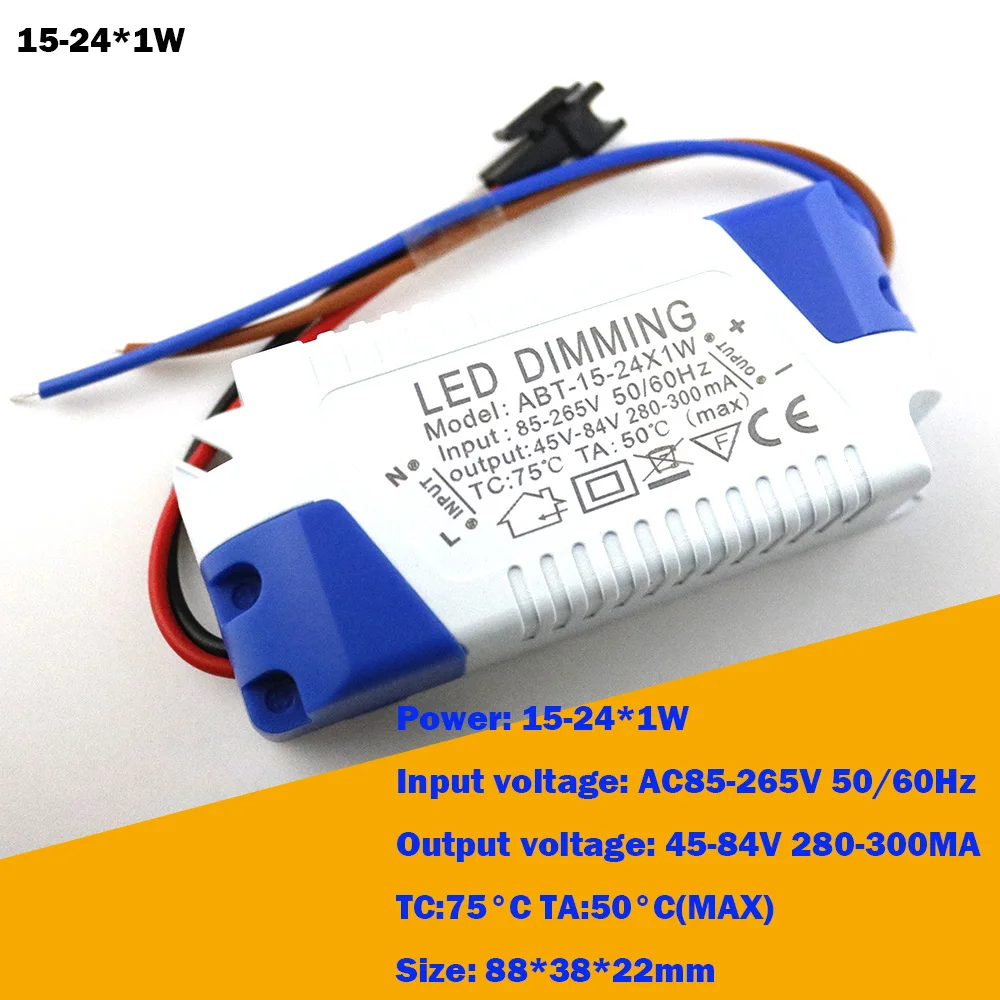 3-40W светодиоидная лампа с регулируемой яркостью изолированный светодиодный драйвер AC85-265V DC3-85V светильник трансформатор 300mA Питание адаптер для 220V 110V светодиодный лампы