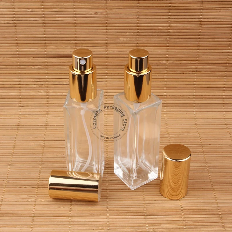 

5pcs/Lot Excellent Glass Perfume Bottle Empty 30ml Spray Women Makeup Container Atomizer Parfum Vial Gold Cap 30g Packaging
