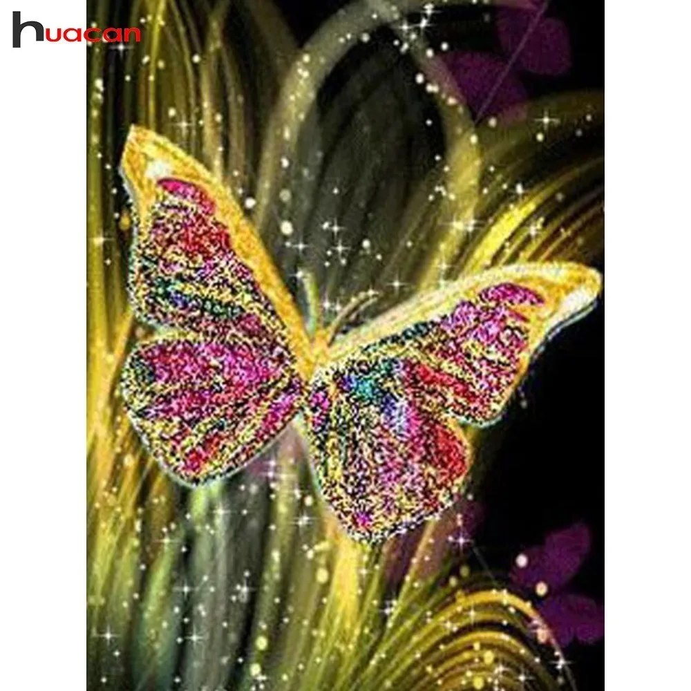 

HUACAN Diamond Embroidery Animals 5D DIY Diamond Painting Butterfly Decoration Home Full Square Drill Picture Of Rhinestone