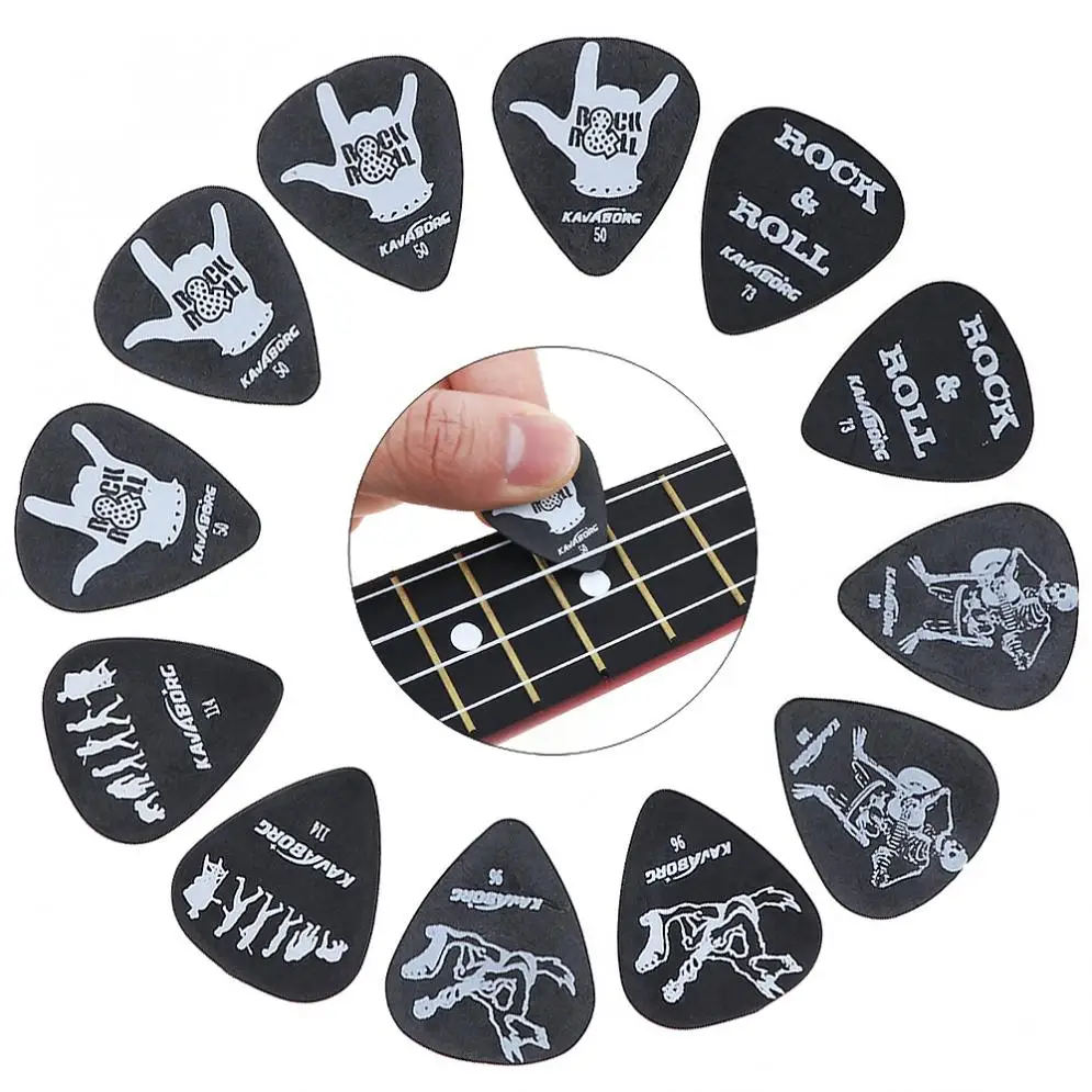 12pcs Durable Guitar Pick 5 Size 1 Box 0.5 0.73 0.96 1.0 1.14 Mixed