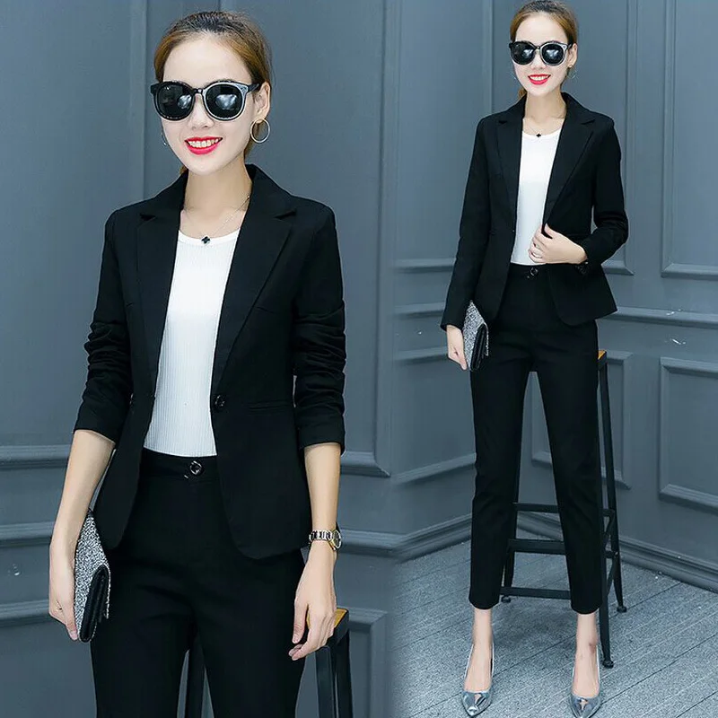 Costumes for Women Trouser Suit 2017 Notched Office