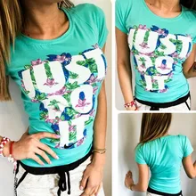 Europe and the United States burst of 2016 women s flowers in English letter printing T