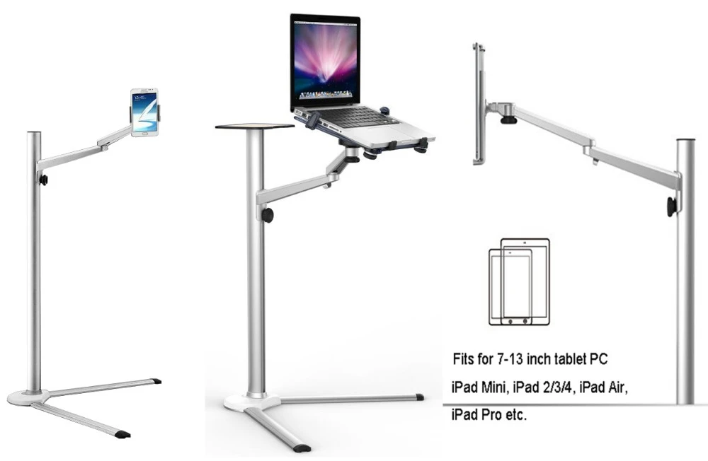 UP8 Multifunction 3in1 Computer Floor Stand for All Laptop/Tablet PC