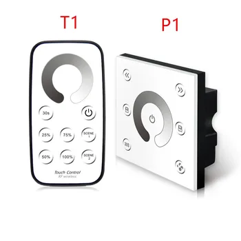 

DC12V - 24V P1 Brightness dimmer Smart Touch Panel T1 RF Wireless Remote Controller For single color led strips lamp lighting