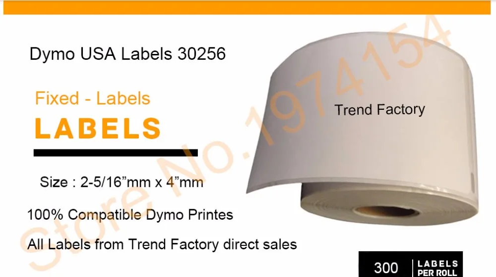 2 Rolls Dymo Compatible 30256 Label 300Pcs/Roll Compatible ...