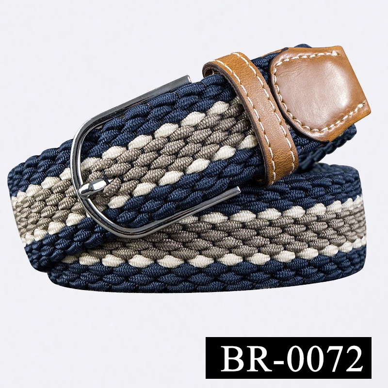 KD-0072 BR-0082 Мужской Женский Повседневный эластичный ремень для джинсов Высококачественный коричневый тканый ковбойский вязаный ремень с пряжкой 3,5 см Ширина - Цвет: KD-0072