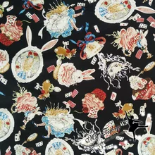 145*100 см Алиса в стране чудес Кролик Поплин хлопчатобумажная ткань для шитья DIY ручной работы материал домашний текстиль пэчворк для сумки