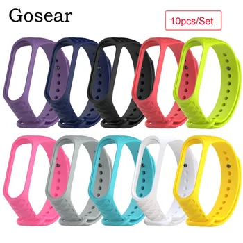 

Gosear 10PCS Silicone Replacement Wristband Watch Strap for Xiaomi Mi Band 3 4 Band3 Band4 Smart Bracelet Accessories