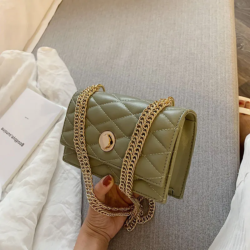 

Ins Super-hot Bag Girl 2019 New Korean Version Linger Chain Small Square Bag with Fashionable Ocean Style Slant Bag