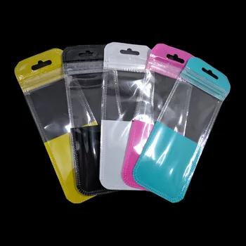 

1500Pcs/lot 5 Colors Clear Front Plastic Self Seal Zip Lock Sundries Packaging Bags Long Shape Zipper Pack Pouch for Electronics