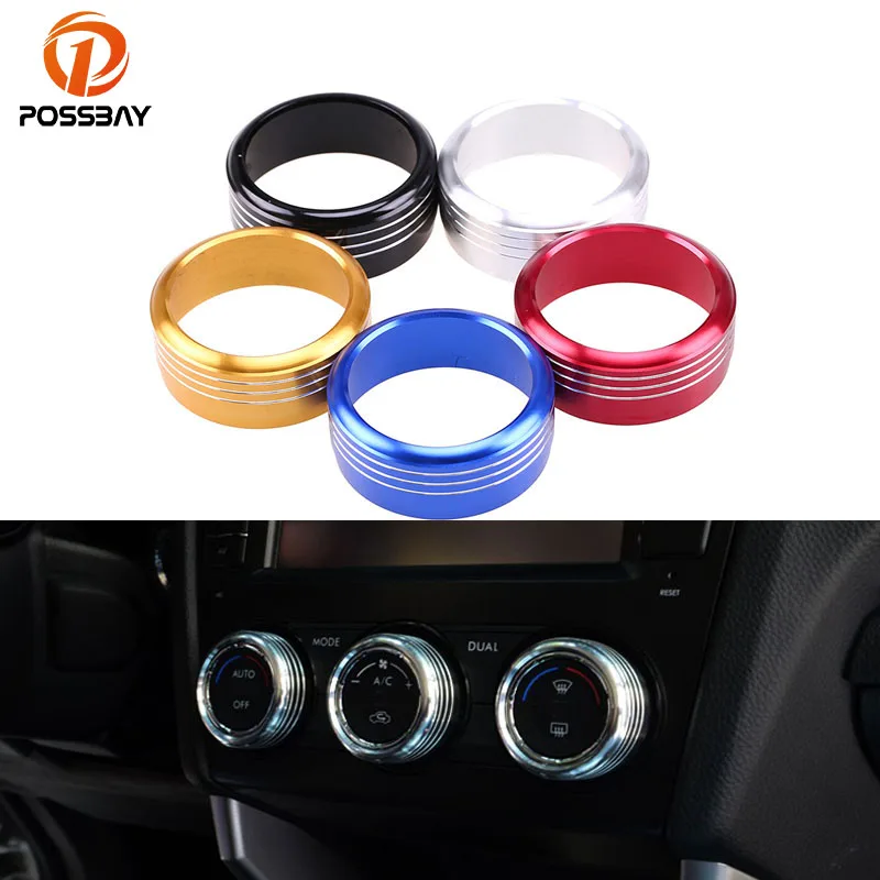 POSSBAY Aluminum Alloy Car Air Conditioning Knob Decorative Circle