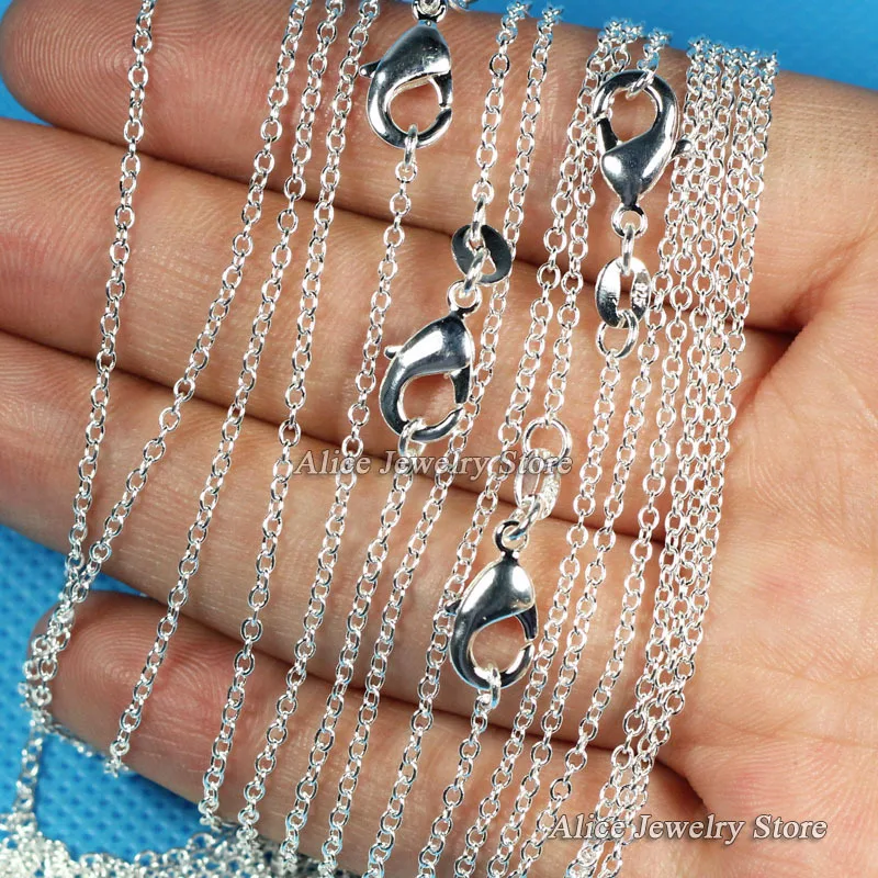 

Wholesale! 10pcs/lot Fashion silver necklaces chain,1mm 925 Jewelry silver Plated "O" chain necklace 16" 18" 20" 22" 24",Pick