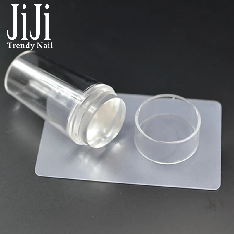 

1 Sets New Clear Jelly Stamper with Cap Nail Art Clear Silicone Marshmallow Stamper Nail Stamper & Scraper JIND251