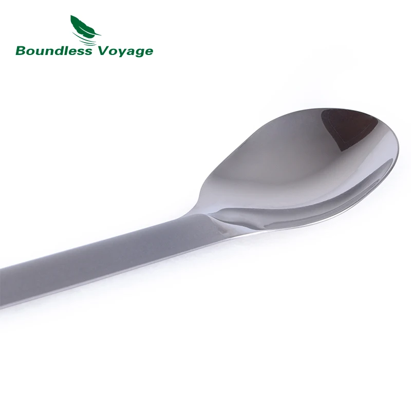 Безграничная Вояж с длинной ручкой ложка Spork походная посуда титановые столовые приборы беспорядок комплект