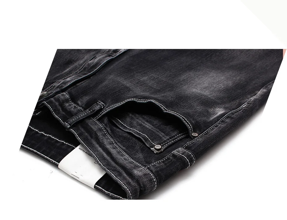 Мужские джинсы Drizzte, новинка размера плюс 28-46, черные, серые, тянущиеся, облегающие джинсы, джинсовые мужские джинсы больших размеров 42, 44, 46