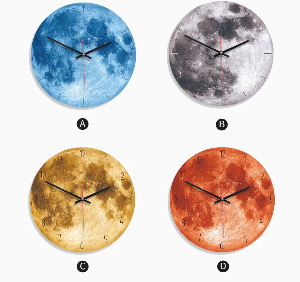 11 дюймов креативные настенные часы с картиной настенные часы Луна гостиная акриловые настенные украшения бесшумные часы уникальный подарок Декор Спальни