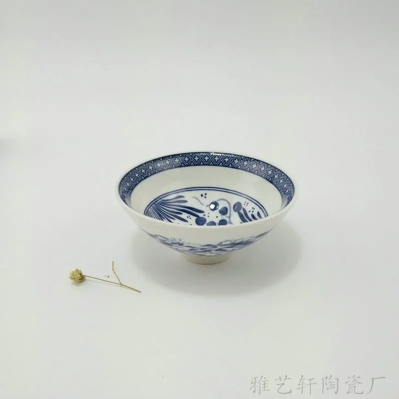 Dehua Керамическая ручная роспись чашка кунг-фу подглазурная цветная чайная чашка голубая и белая фарфоровая чаша шляпа чашка домашний Досуг чайный набор