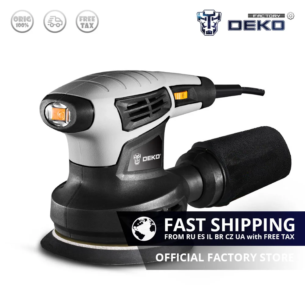 

DEKO QD6206 House DIY Portable Electric Variable Speed Sander Furniture Sander Machine for Wood Working