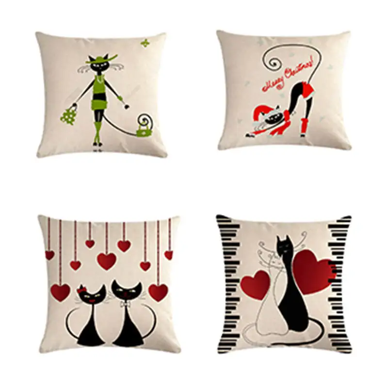 

Cushion for leaning on, vector black cat of New Year gift series HomerDecor Cushion Cover Throw Pillowcase Pillow Covers 45